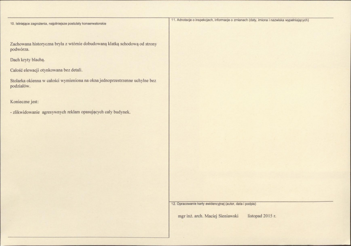 Karta obiektu niewpisanego do rejestru, skan nr 2