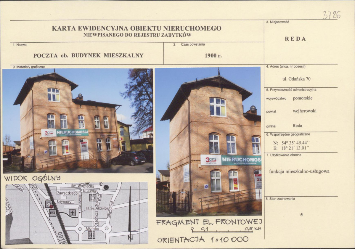 Karta obiektu niewpisanego do rejestru, skan nr 1