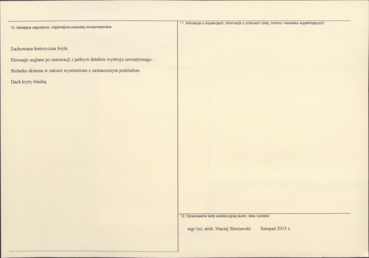 Karta obiektu niewpisanego do rejestru, skan nr 2