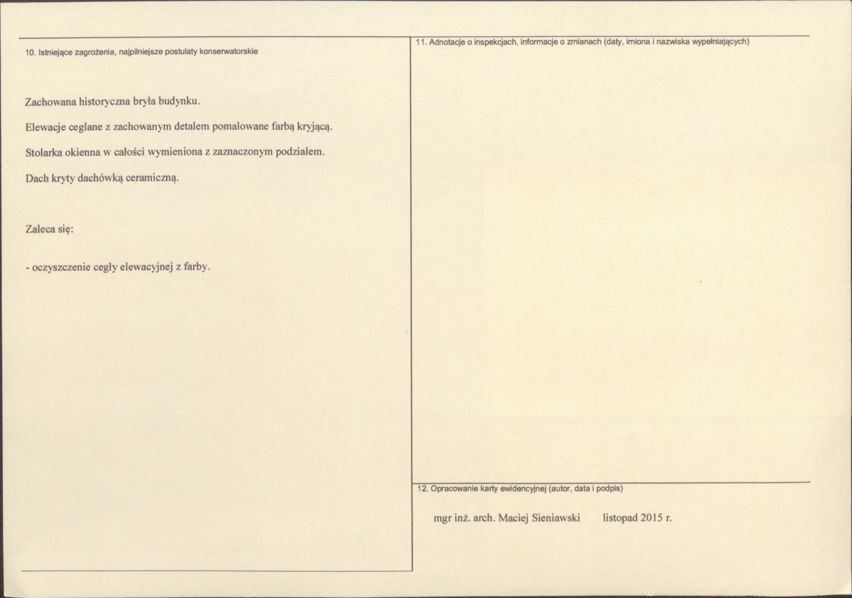 Karta obiektu niewpisanego do rejestru, skan nr 2