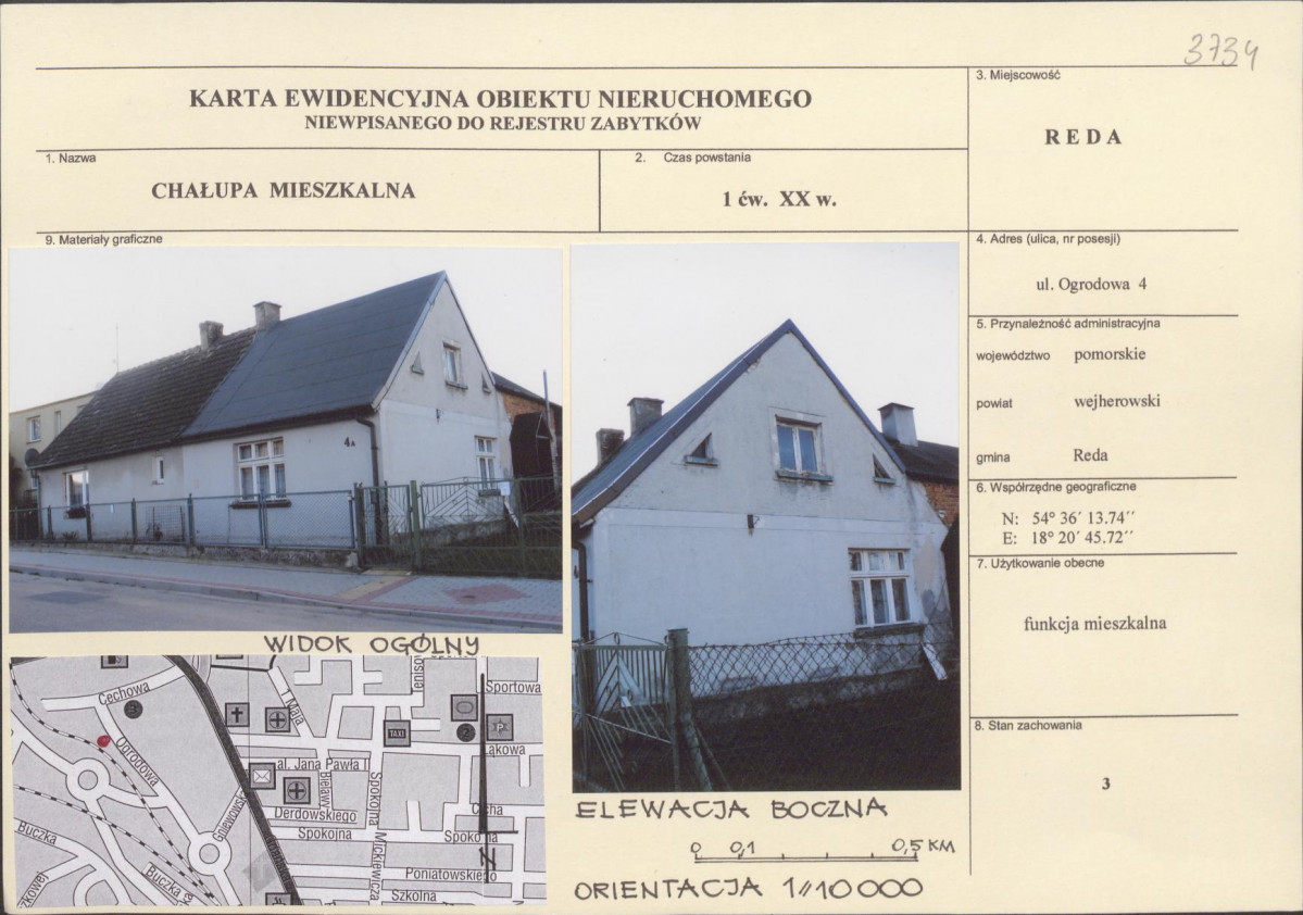Karta obiektu niewpisanego do rejestru, skan nr 1