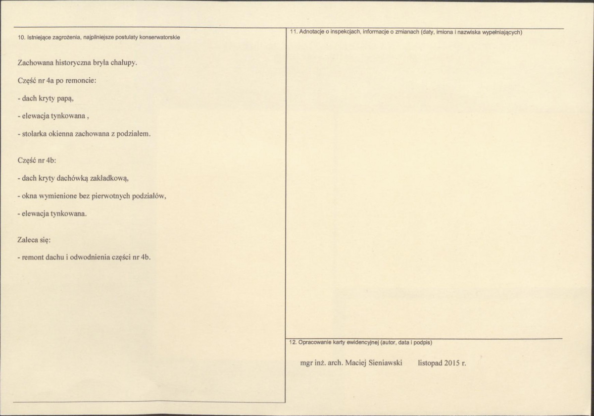 Karta obiektu niewpisanego do rejestru, skan nr 2