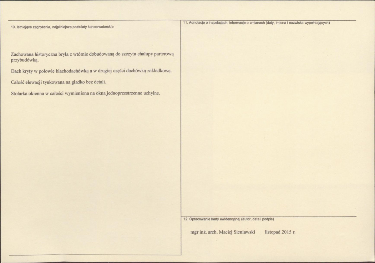 Karta obiektu niewpisanego do rejestru, skan nr 2