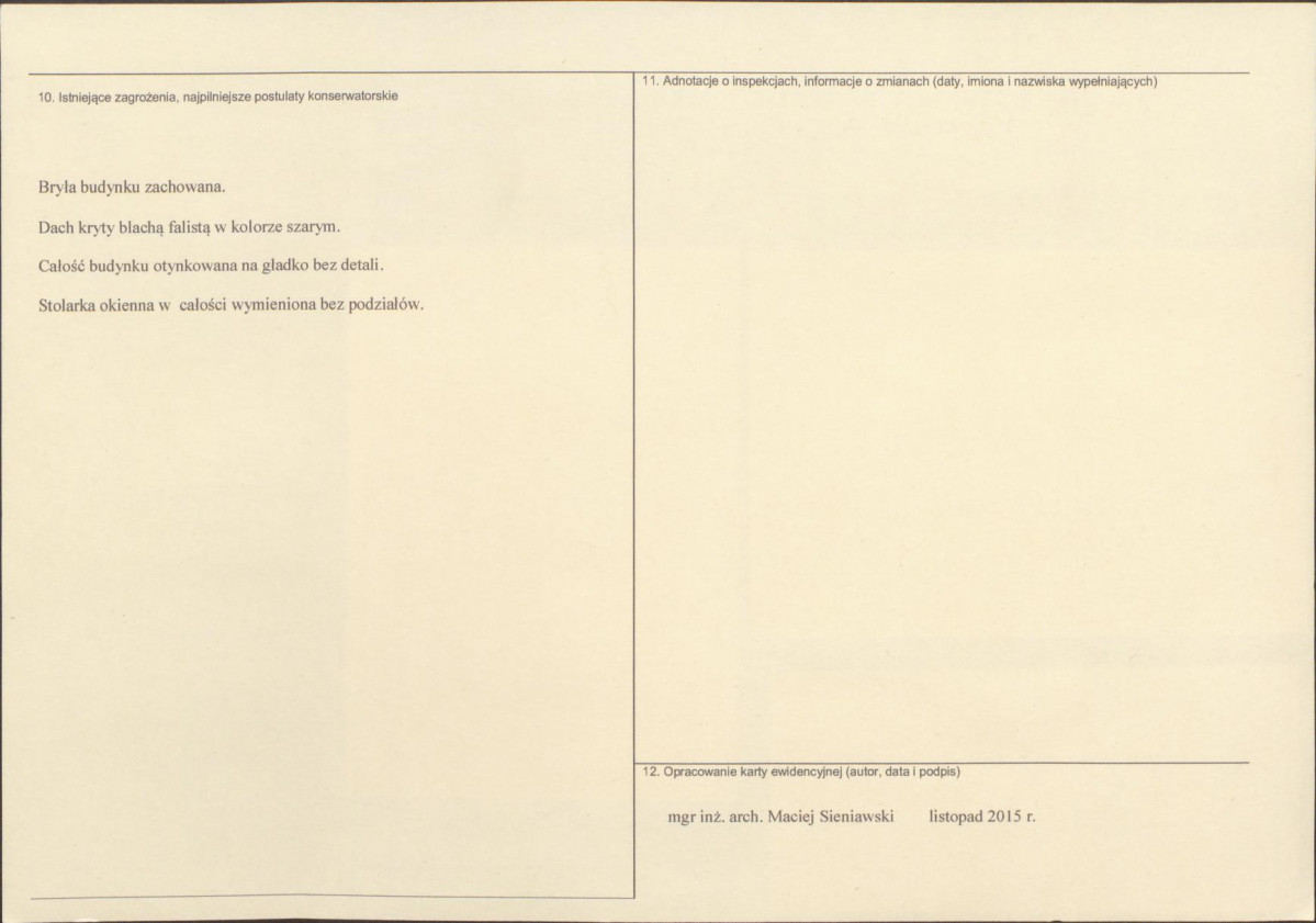 Karta obiektu niewpisanego do rejestru, skan nr 2