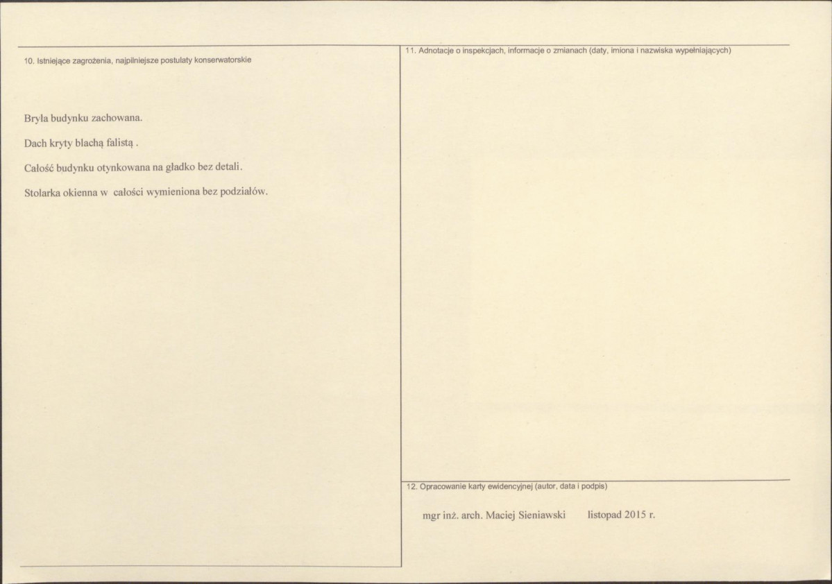 Karta obiektu niewpisanego do rejestru, skan nr 2