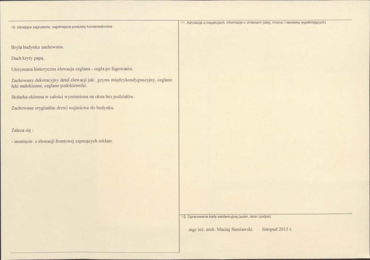 Karta obiektu niewpisanego do rejestru, skan nr 2