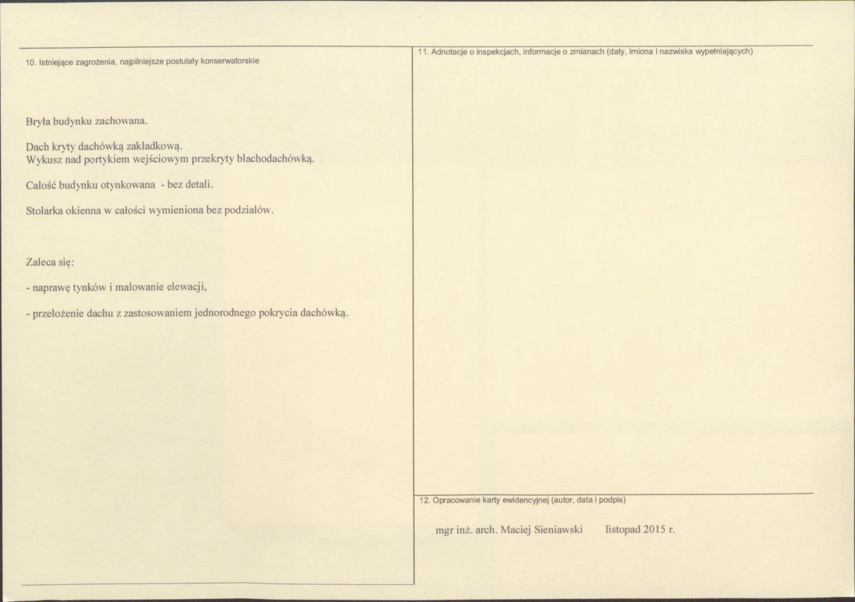 Karta obiektu niewpisanego do rejestru, skan nr 2