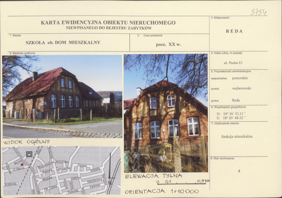 Karta obiektu niewpisanego do rejestru, skan nr 1