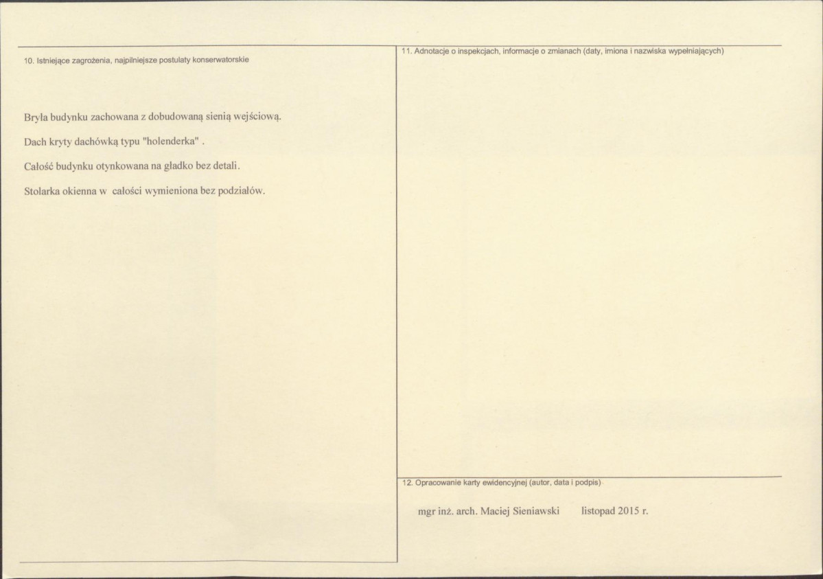 Karta obiektu niewpisanego do rejestru, skan nr 2