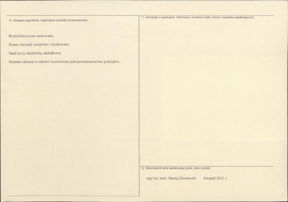 Karta obiektu niewpisanego do rejestru, skan nr 2