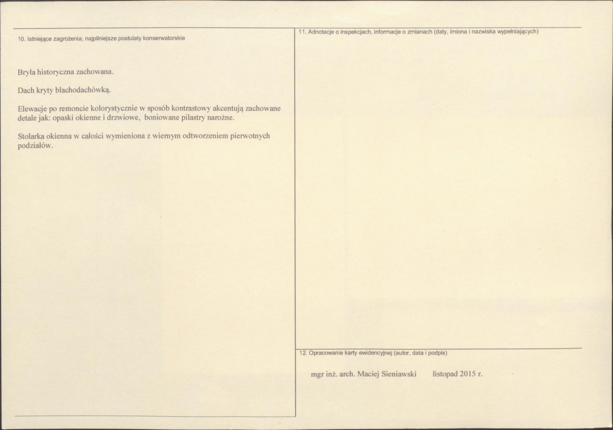 Karta obiektu niewpisanego do rejestru, skan nr 2