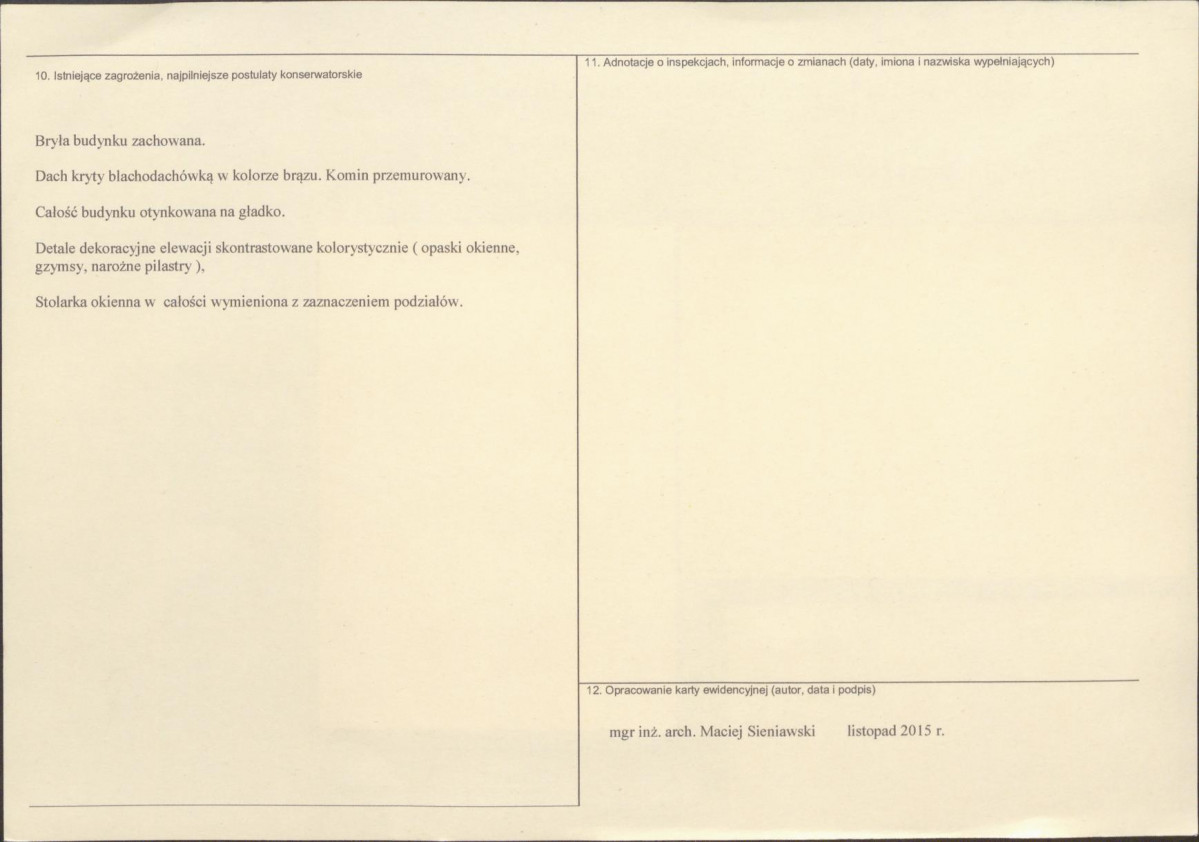 Karta obiektu niewpisanego do rejestru, skan nr 2