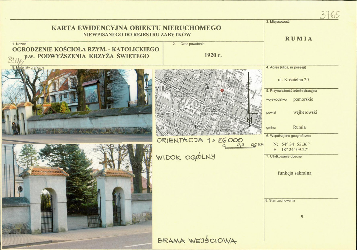Karta obiektu niewpisanego do rejestru, skan nr 1