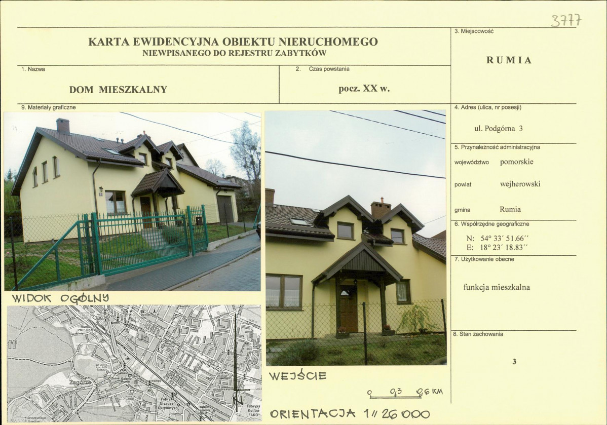 KEZN - Karta obiektu niewpisanego do rejestru, skan nr 1