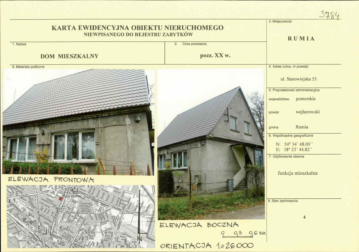 Karta obiektu niewpisanego do rejestru, skan nr 1