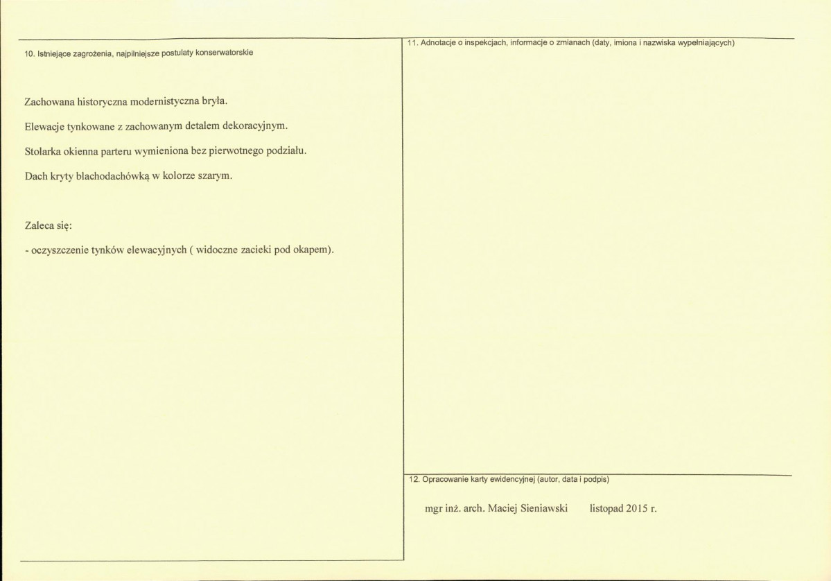 Karta obiektu niewpisanego do rejestru, skan nr 2