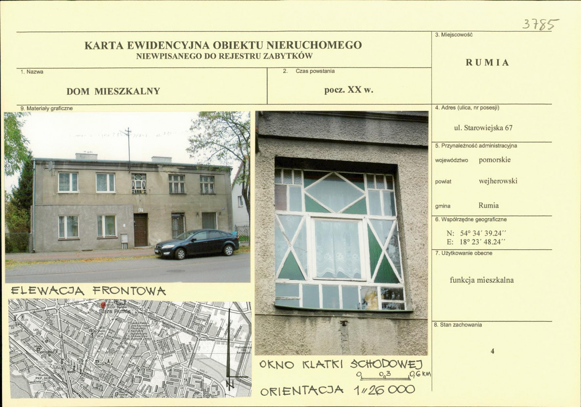 Karta obiektu niewpisanego do rejestru, skan nr 1