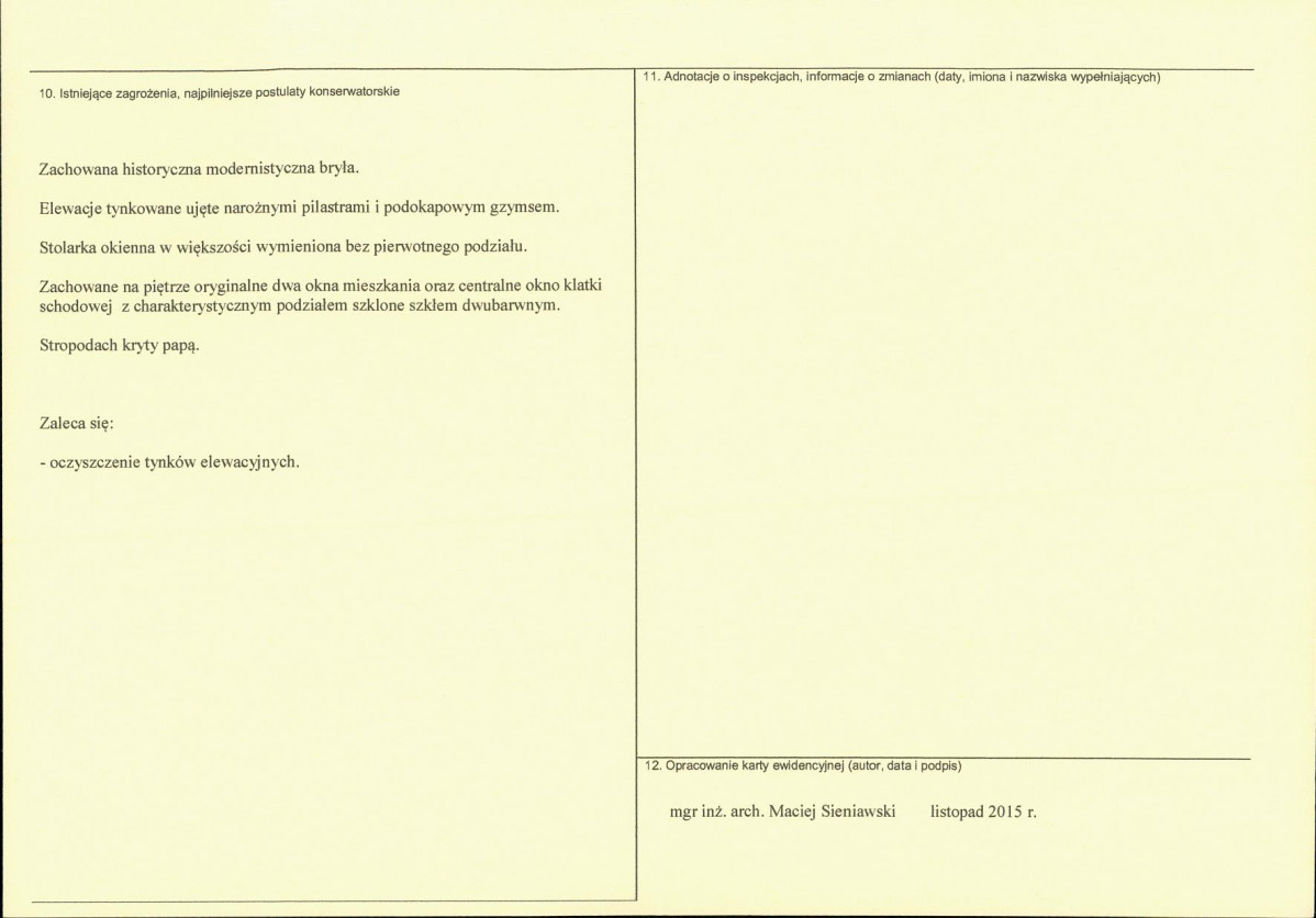 Karta obiektu niewpisanego do rejestru, skan nr 2