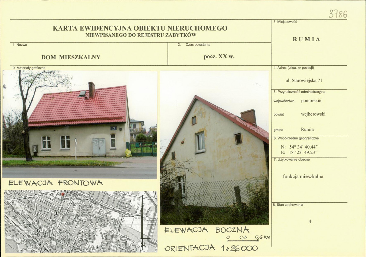 Karta obiektu niewpisanego do rejestru, skan nr 1
