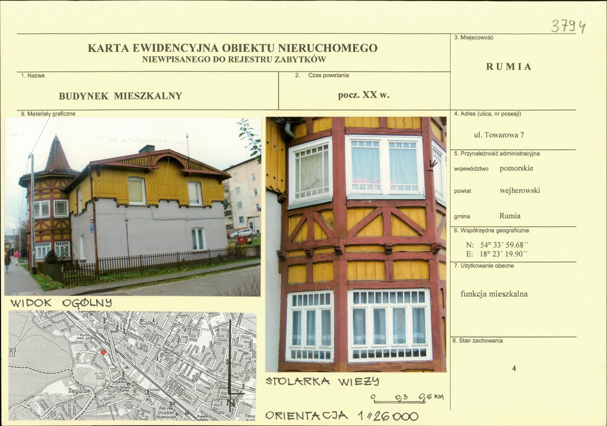 Karta obiektu niewpisanego do rejestru, skan nr 1