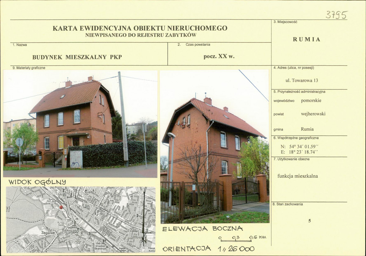 Karta obiektu niewpisanego do rejestru, skan nr 1