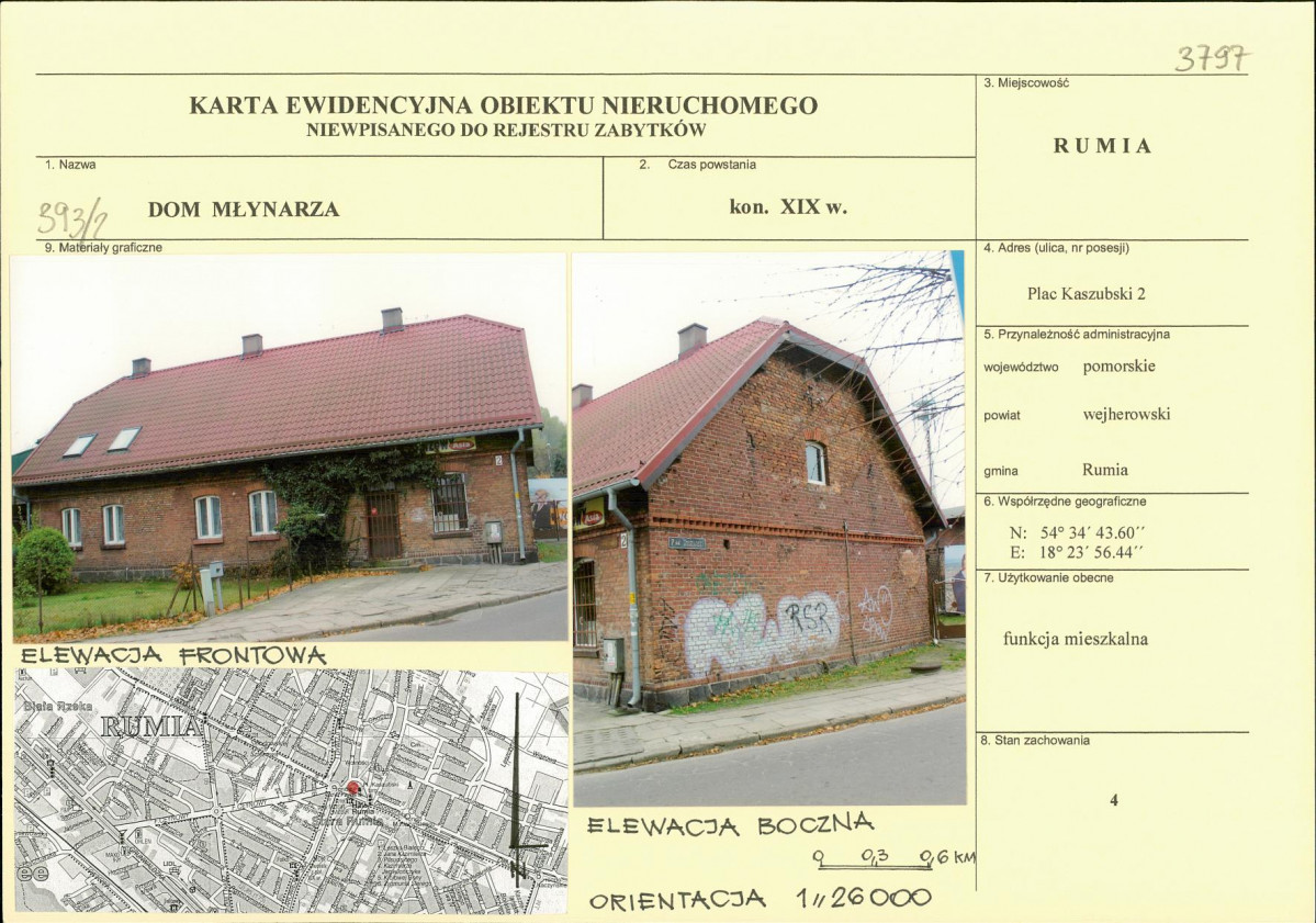Karta obiektu niewpisanego do rejestru, skan nr 1