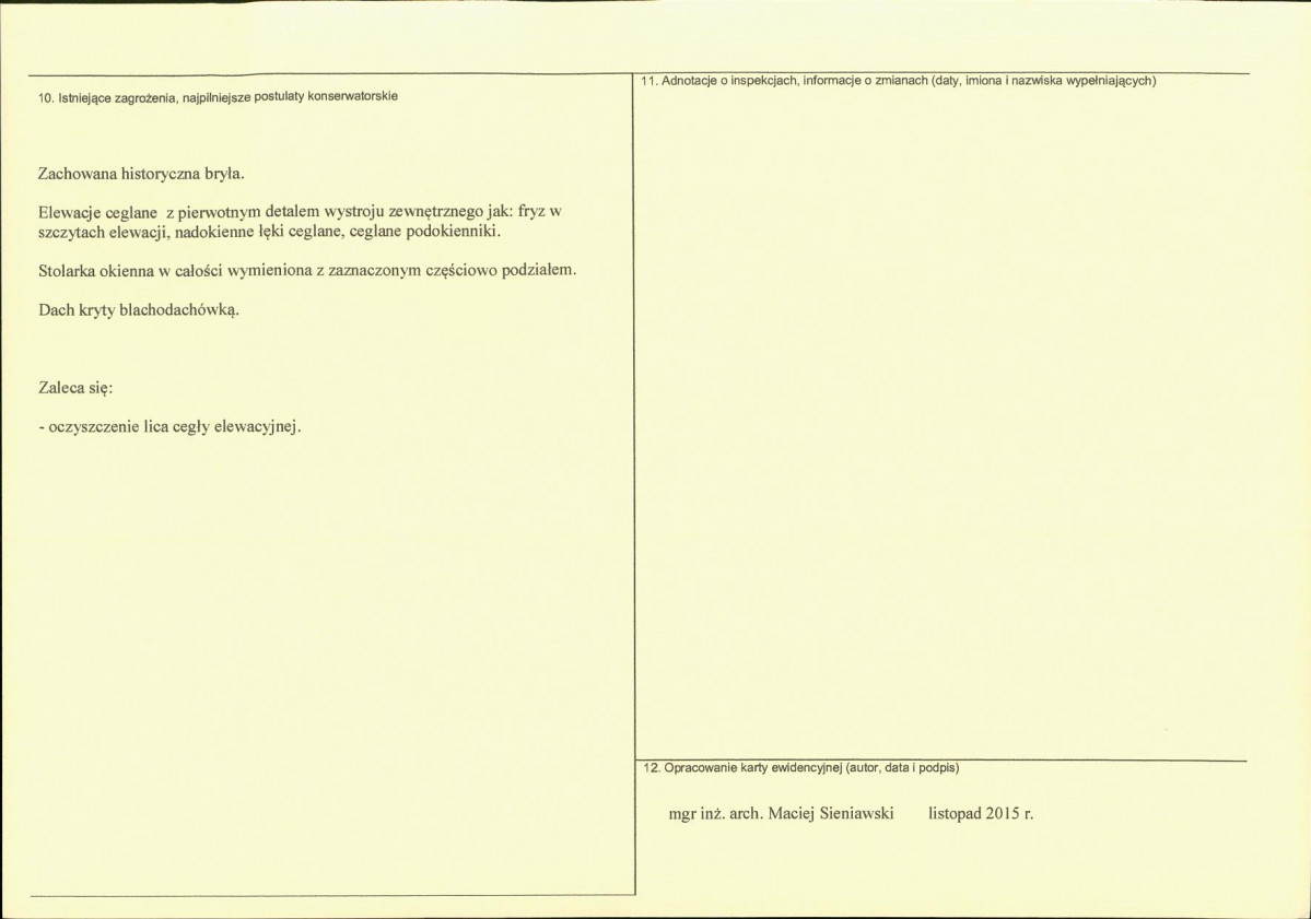 Karta obiektu niewpisanego do rejestru, skan nr 2