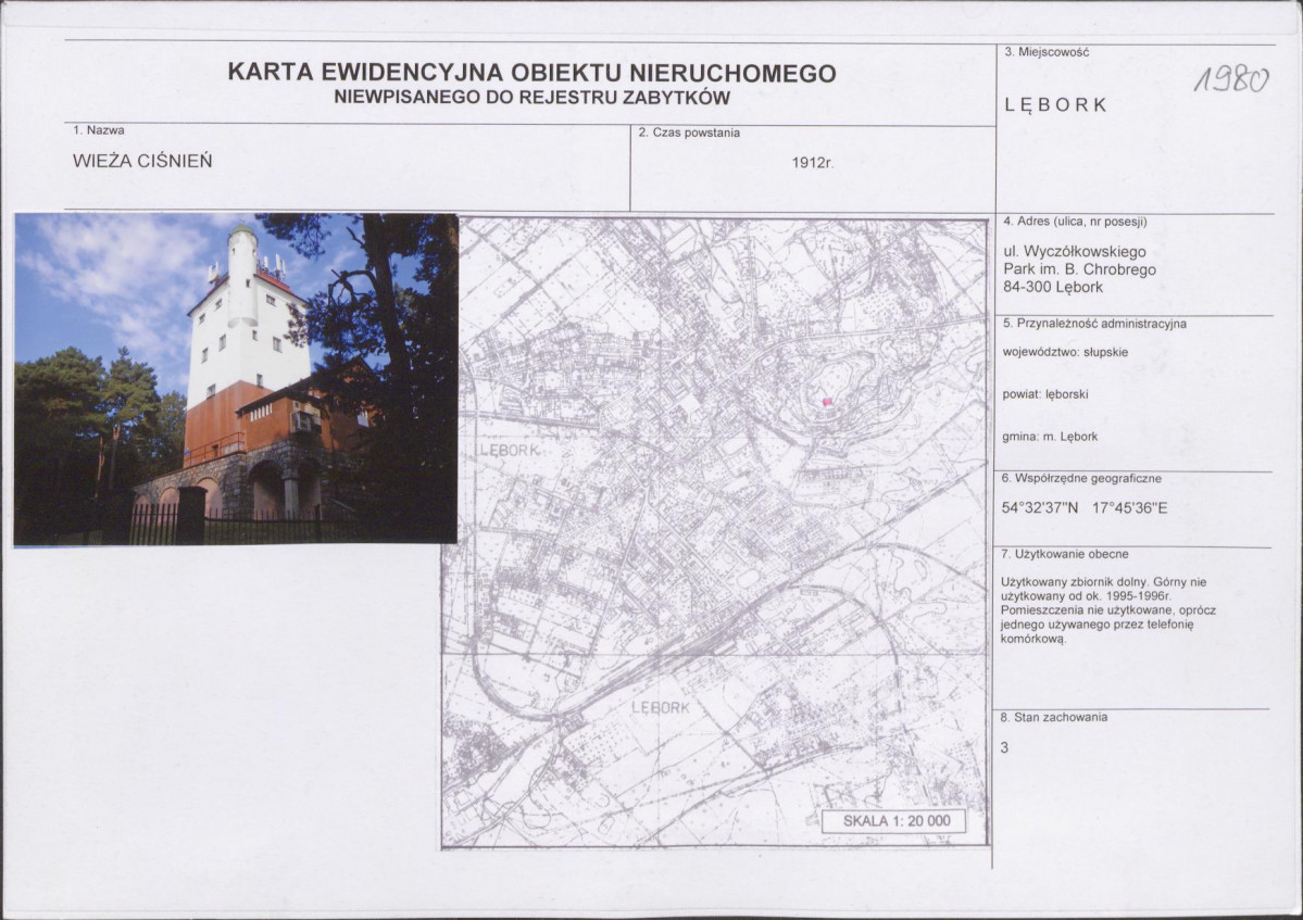 Karta obiektu niewpisanego do rejestru, skan nr 1