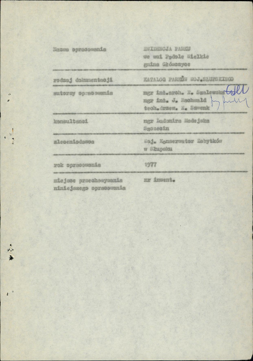 EP - Ewidencja parkowa, skan nr 5