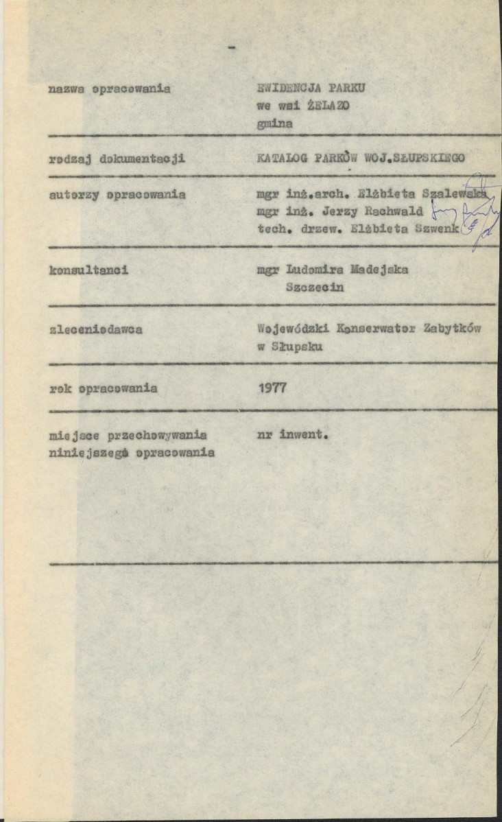 EP - Ewidencja parkowa, skan nr 5