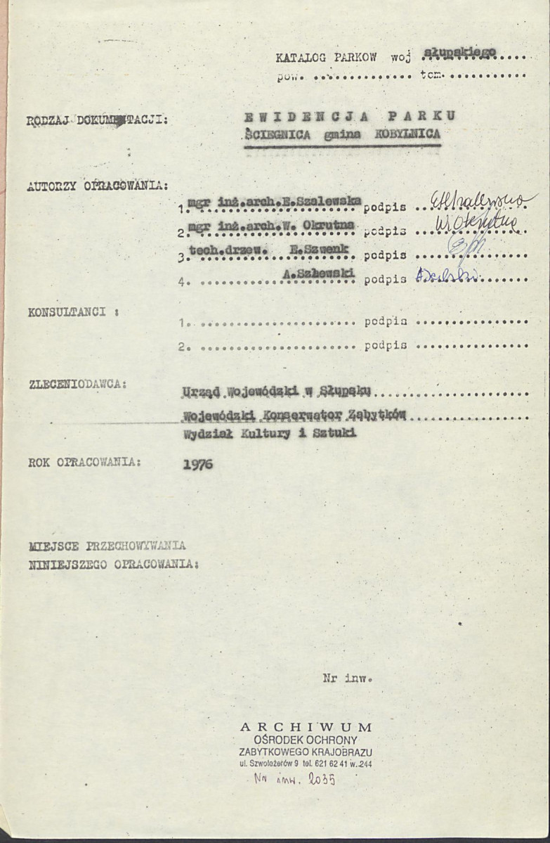 EP - Ewidencja parkowa, skan nr 3