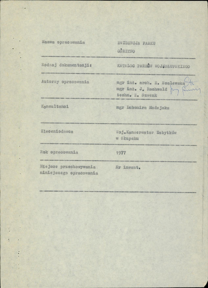 EP - Ewidencja parkowa, skan nr 5