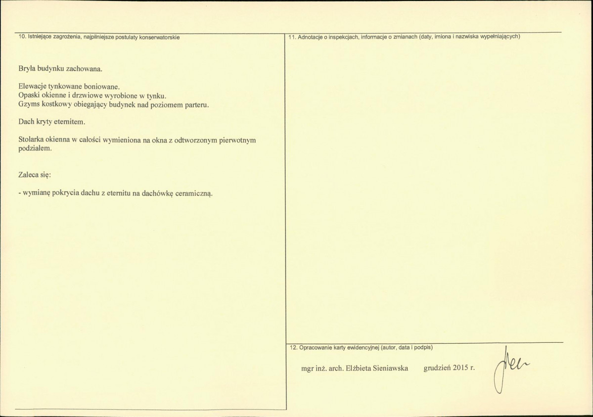 Karta obiektu niewpisanego do rejestru, skan nr 2