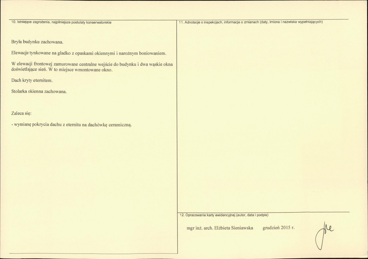 Karta obiektu niewpisanego do rejestru, skan nr 2