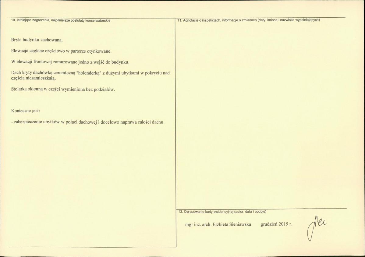 Karta obiektu niewpisanego do rejestru, skan nr 2