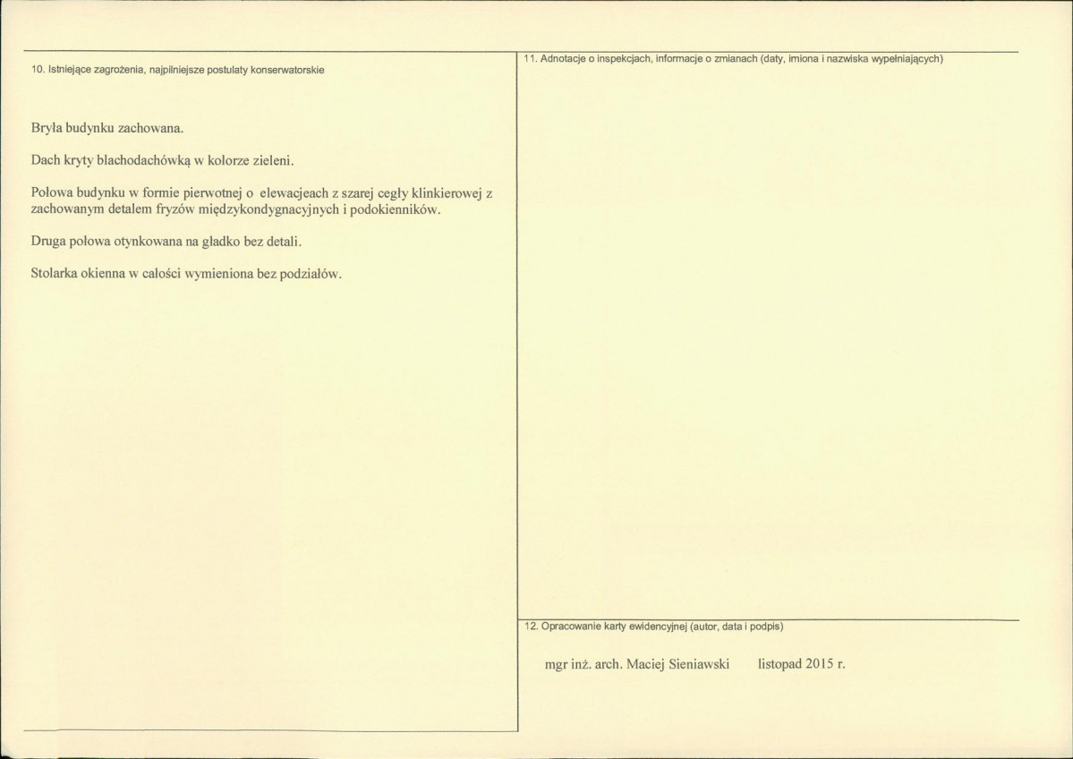 Karta obiektu niewpisanego do rejestru, skan nr 2