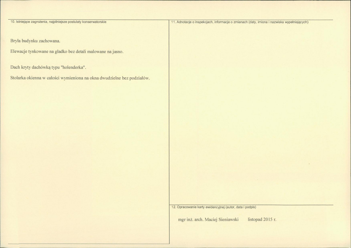 Karta obiektu niewpisanego do rejestru, skan nr 2