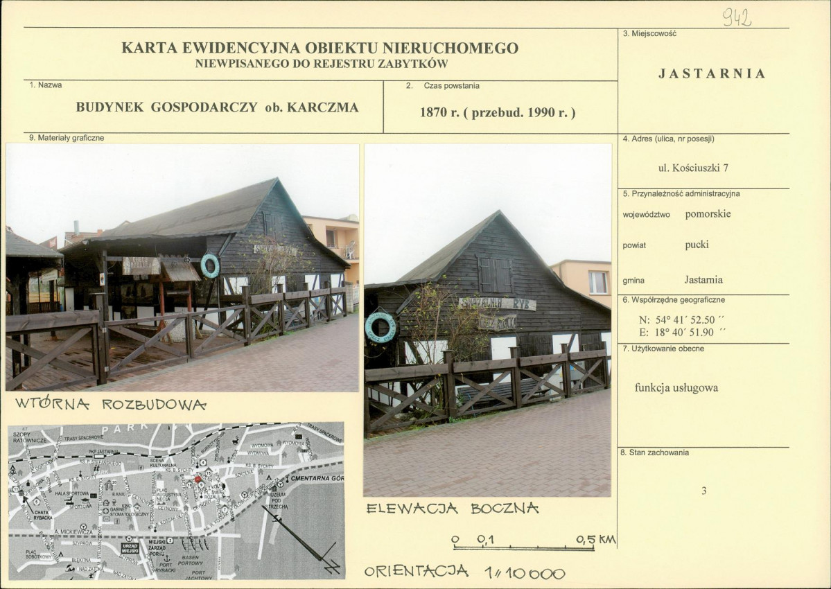 Karta obiektu niewpisanego do rejestru, skan nr 1