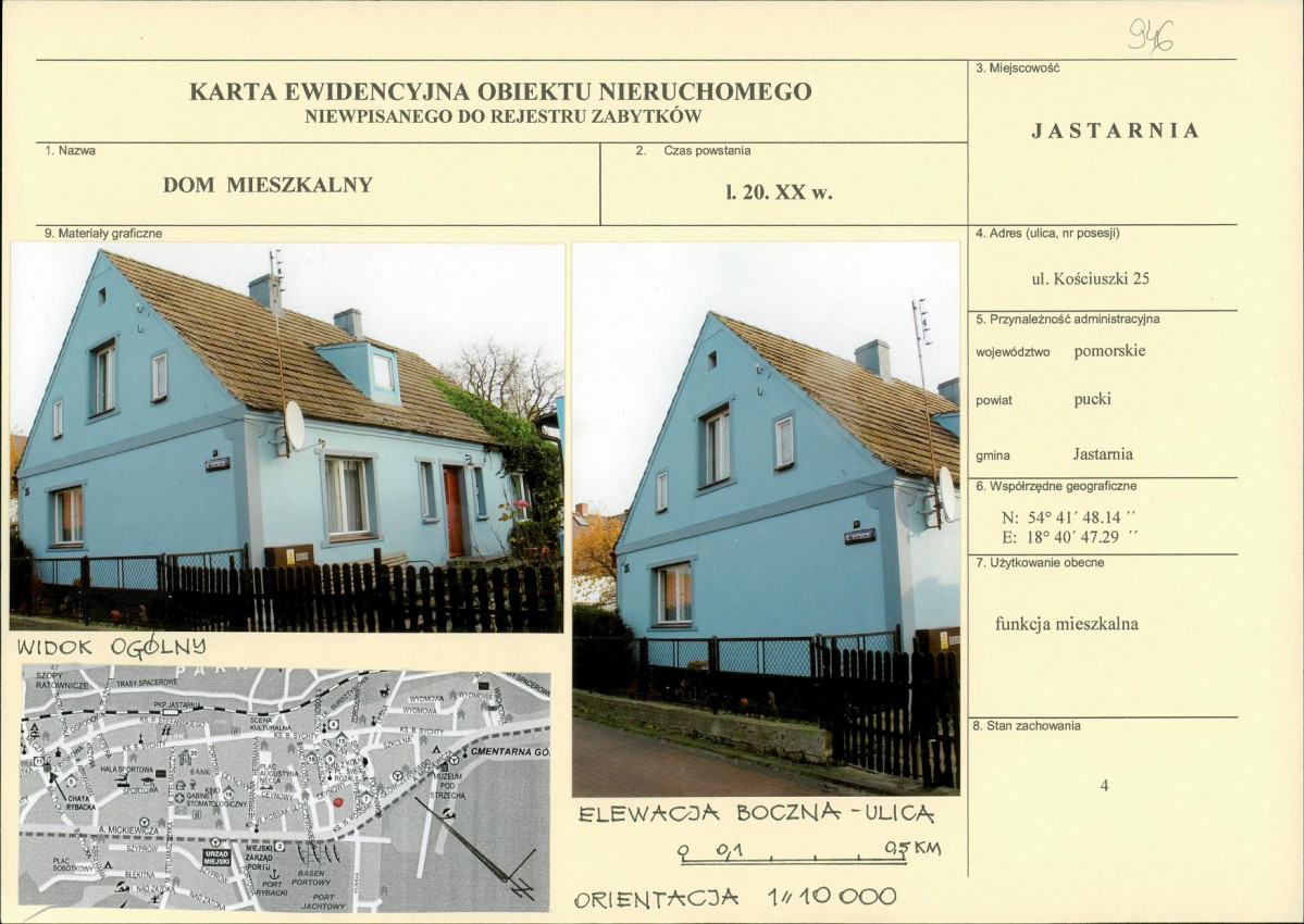 Karta obiektu niewpisanego do rejestru, skan nr 1