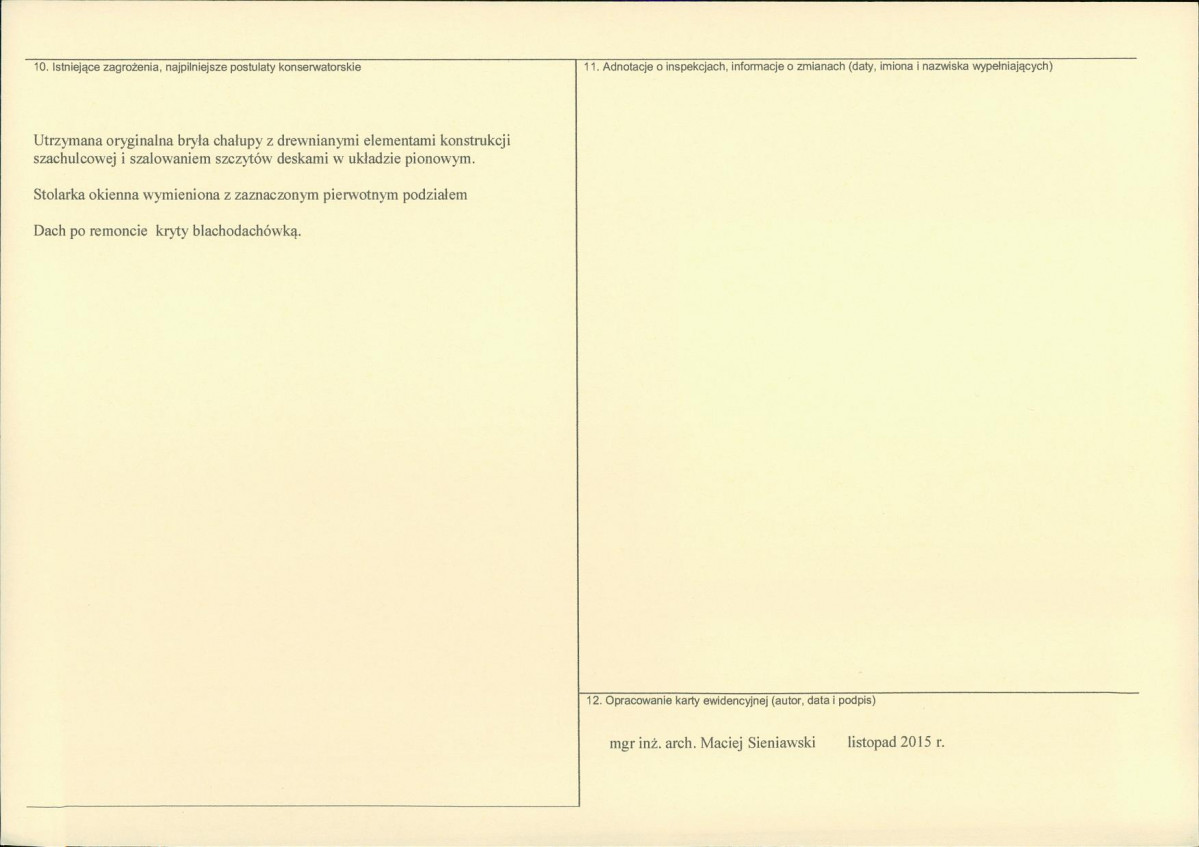 Karta obiektu niewpisanego do rejestru, skan nr 2