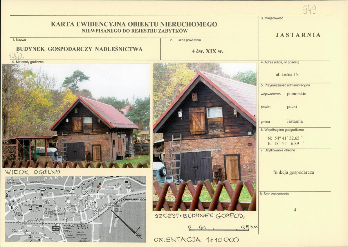 Karta obiektu niewpisanego do rejestru, skan nr 1