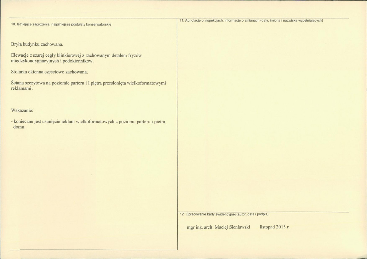 Karta obiektu niewpisanego do rejestru, skan nr 2