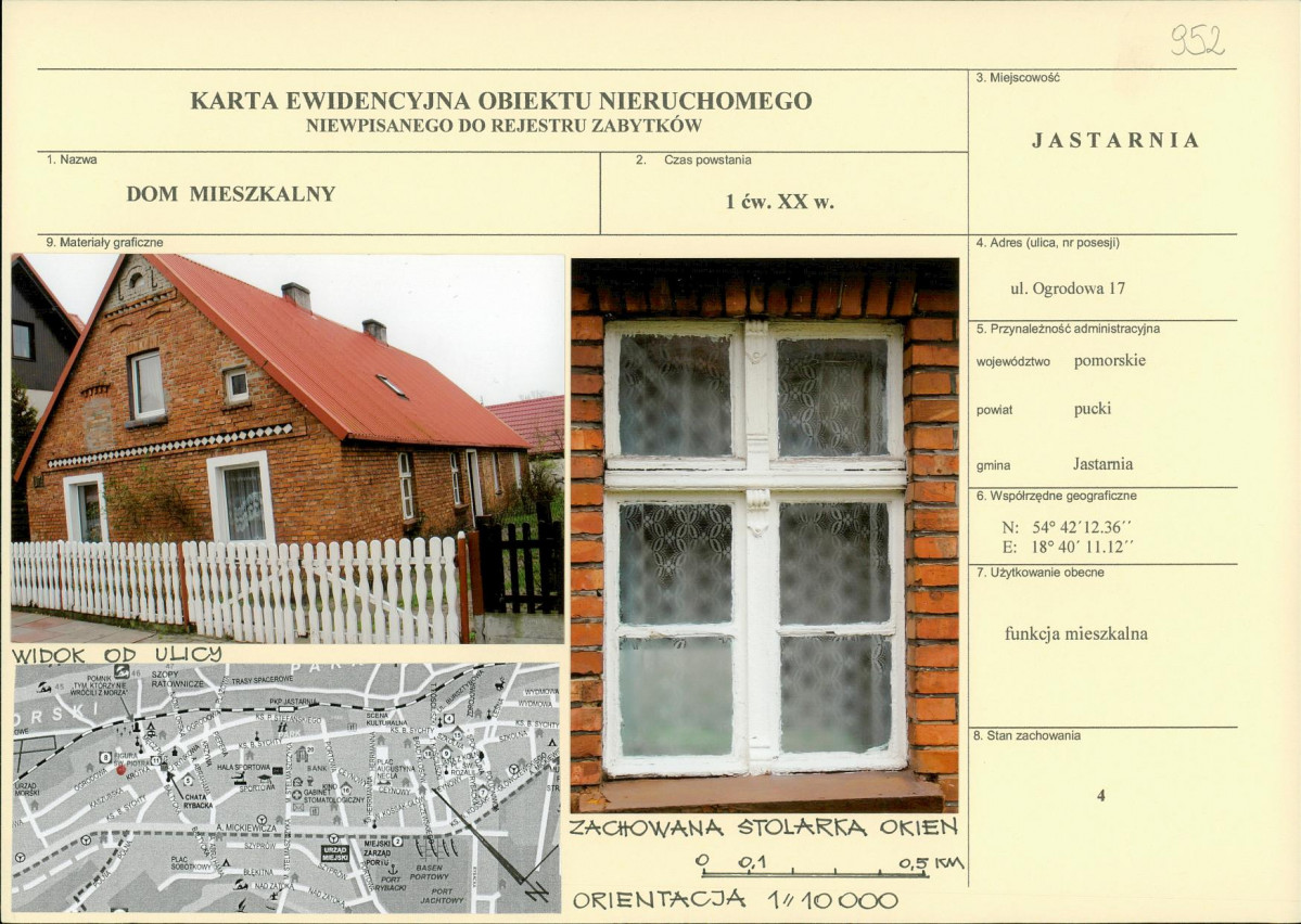 Karta obiektu niewpisanego do rejestru, skan nr 1
