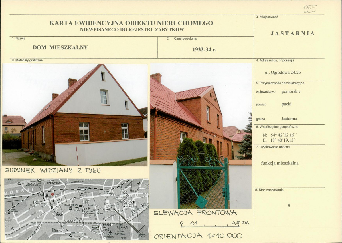 Karta obiektu niewpisanego do rejestru, skan nr 1