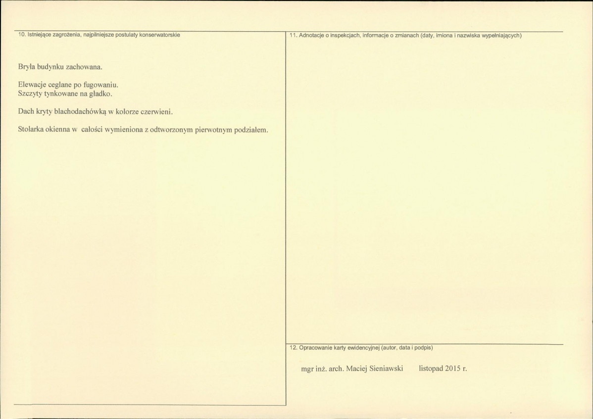 Karta obiektu niewpisanego do rejestru, skan nr 2
