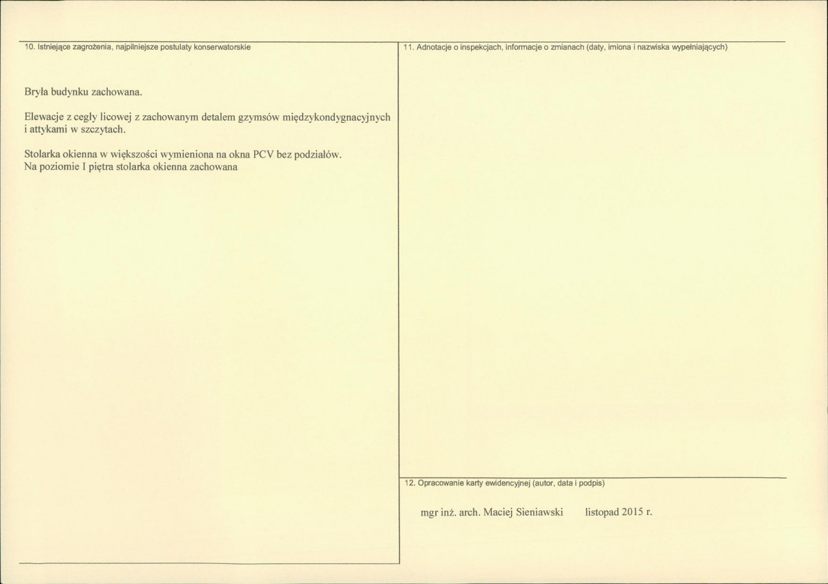 Karta obiektu niewpisanego do rejestru, skan nr 2