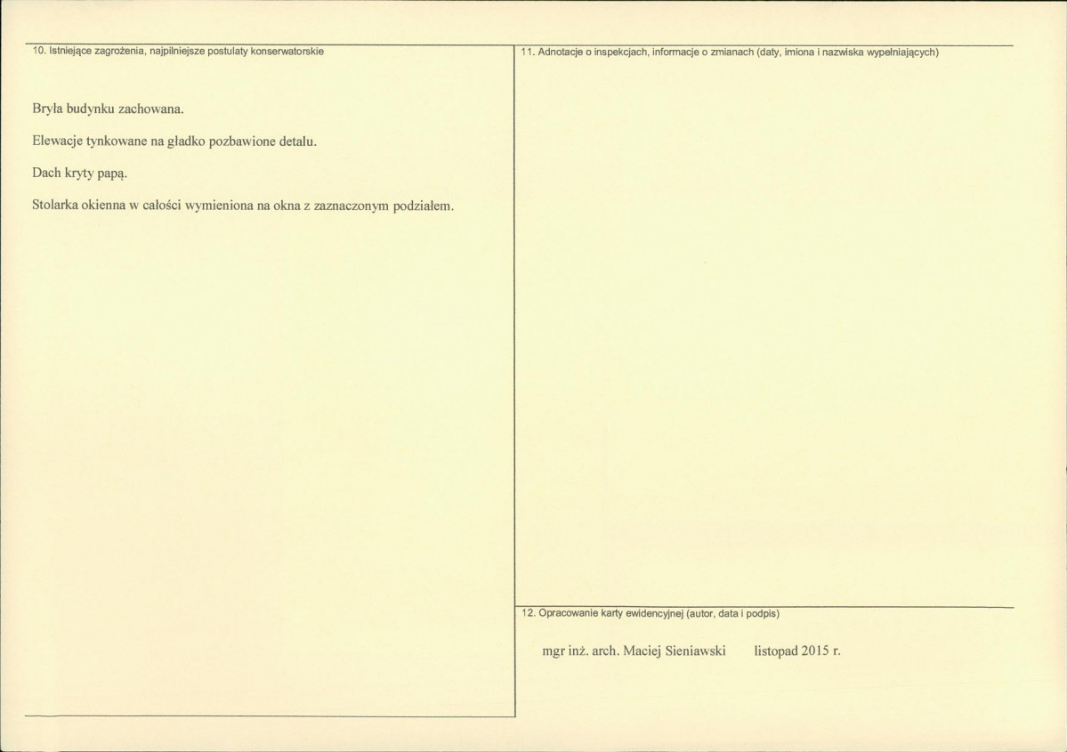 Karta obiektu niewpisanego do rejestru, skan nr 2