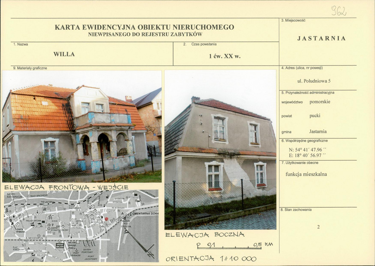 Karta obiektu niewpisanego do rejestru, skan nr 1