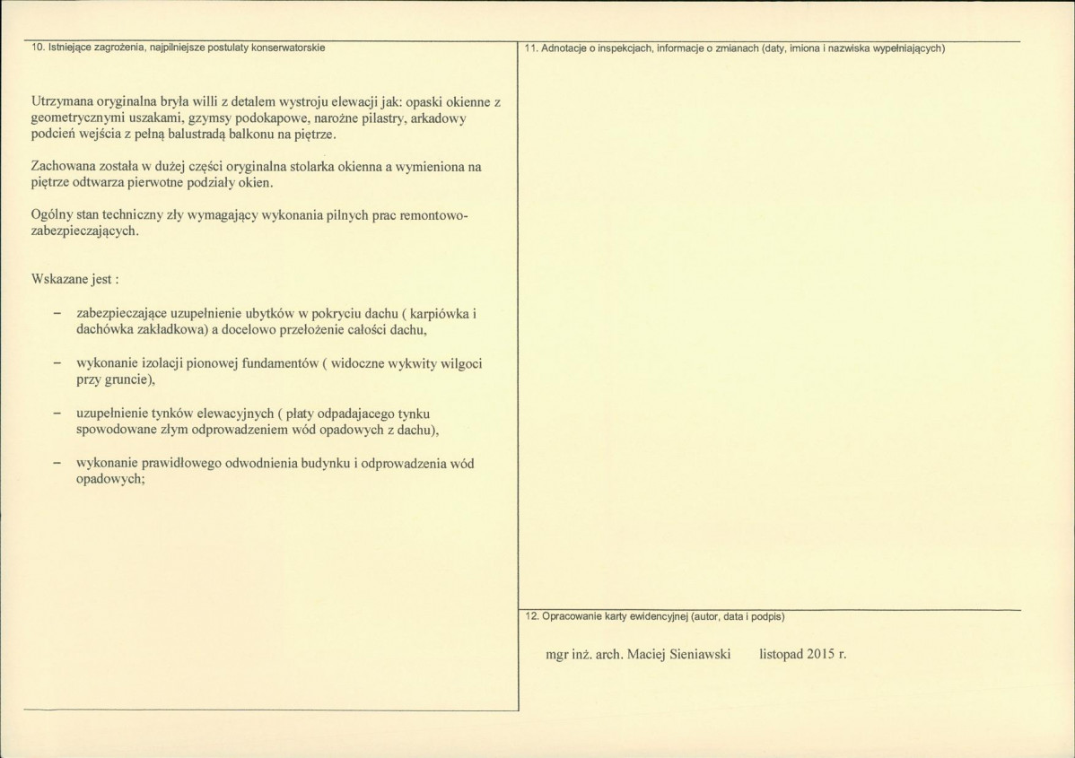 Karta obiektu niewpisanego do rejestru, skan nr 2