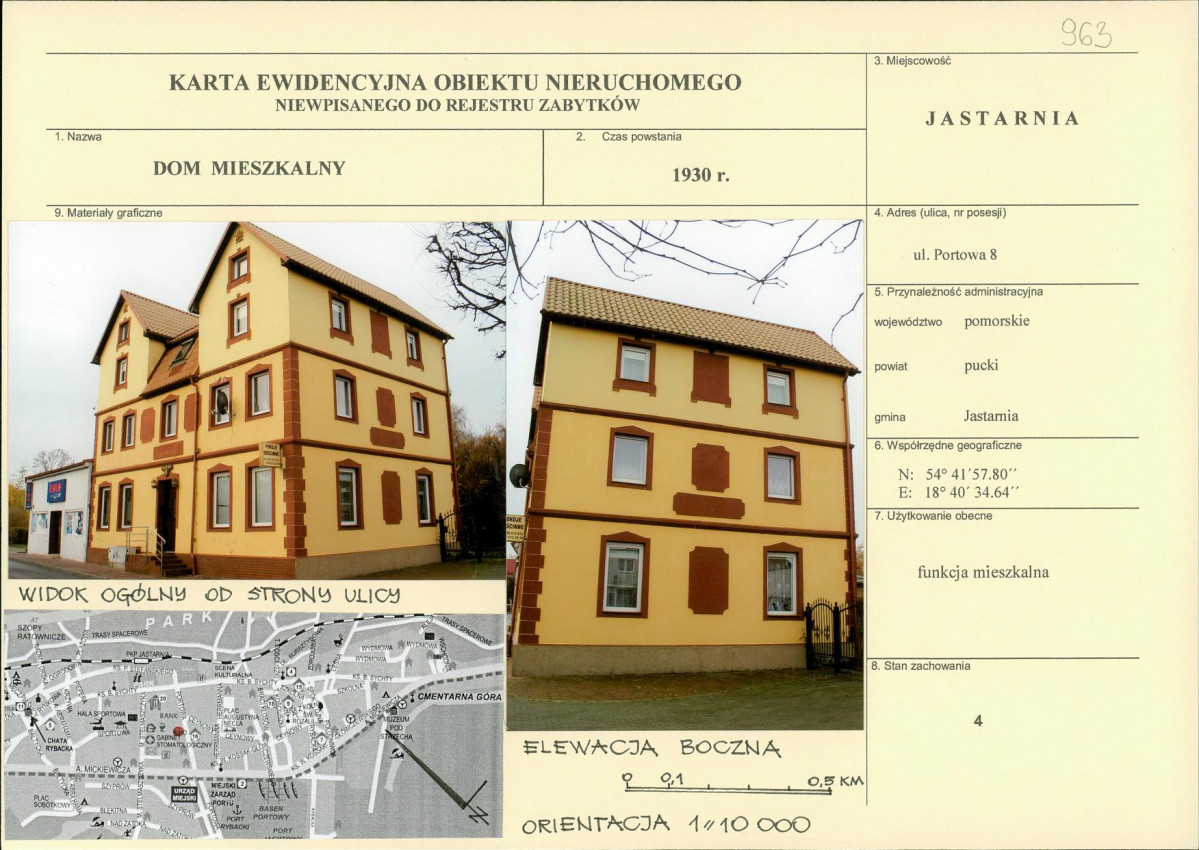 Karta obiektu niewpisanego do rejestru, skan nr 1